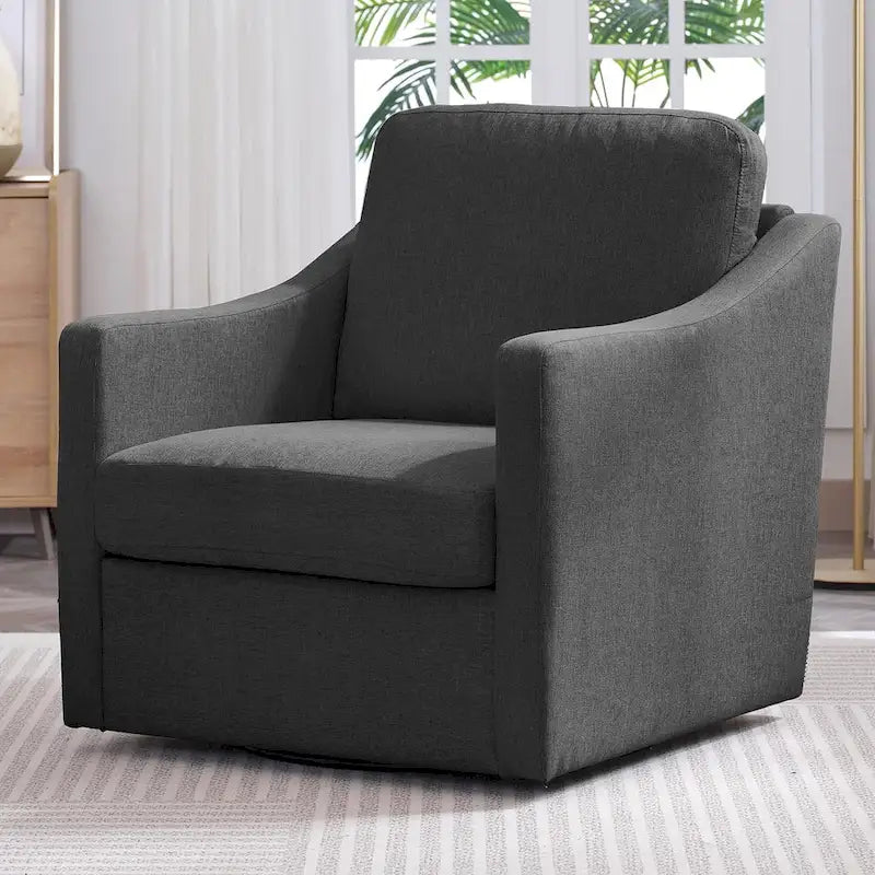Mixoy 360 Degree Swivel Accent Sofa Chair,Linen Square Armchair