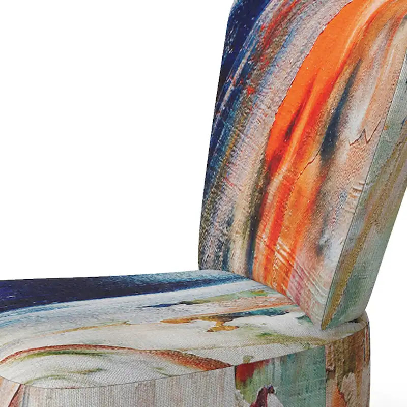 Designart Colorful Abstract Painting Strokes II Upholstered Modern Accent Chair and Arm Chair