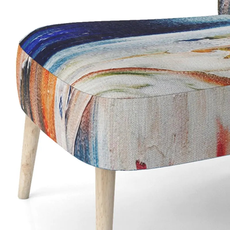 Designart Colorful Abstract Painting Strokes II Upholstered Modern Accent Chair and Arm Chair