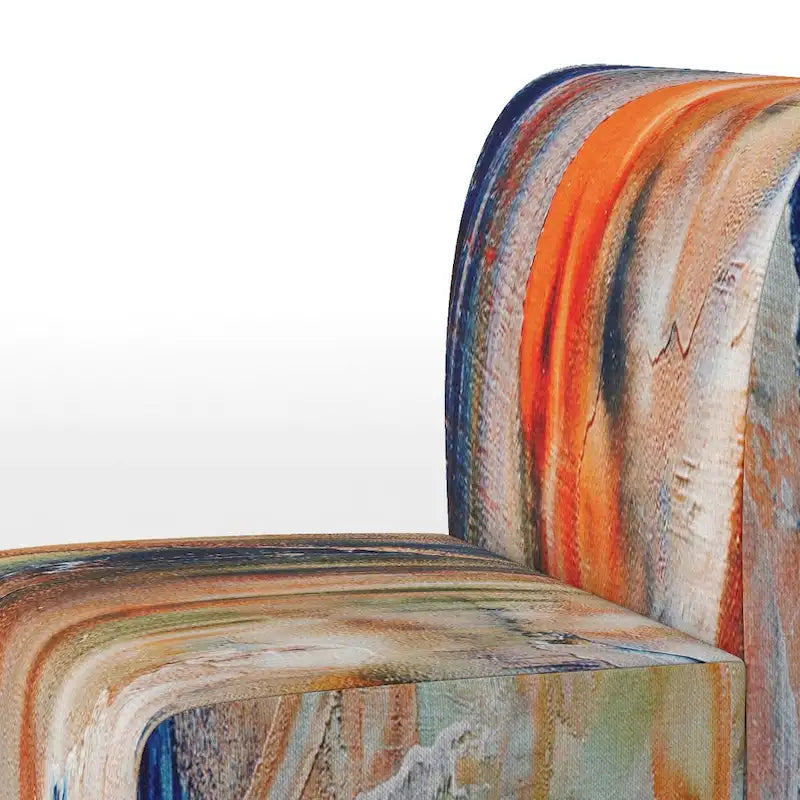 Designart Colorful Abstract Painting Strokes II Upholstered Modern Accent Chair and Arm Chair
