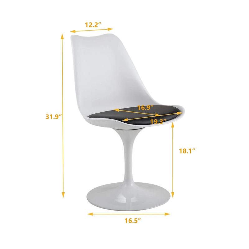 Swivel Tulip Side Chair,Dining Chair with Cushioned Seat and Curved Backrest