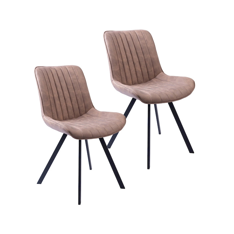 Porthos Home Vue Dining Chairs Set of 2, Microfiber and Metal Legs