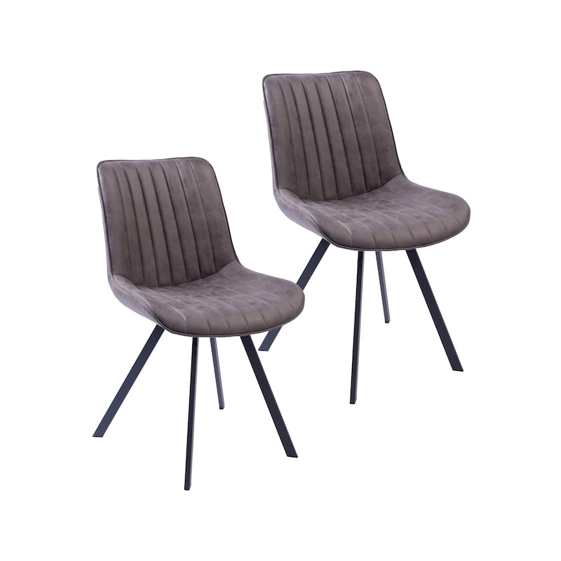 Porthos Home Vue Dining Chairs Set of 2, Microfiber and Metal Legs