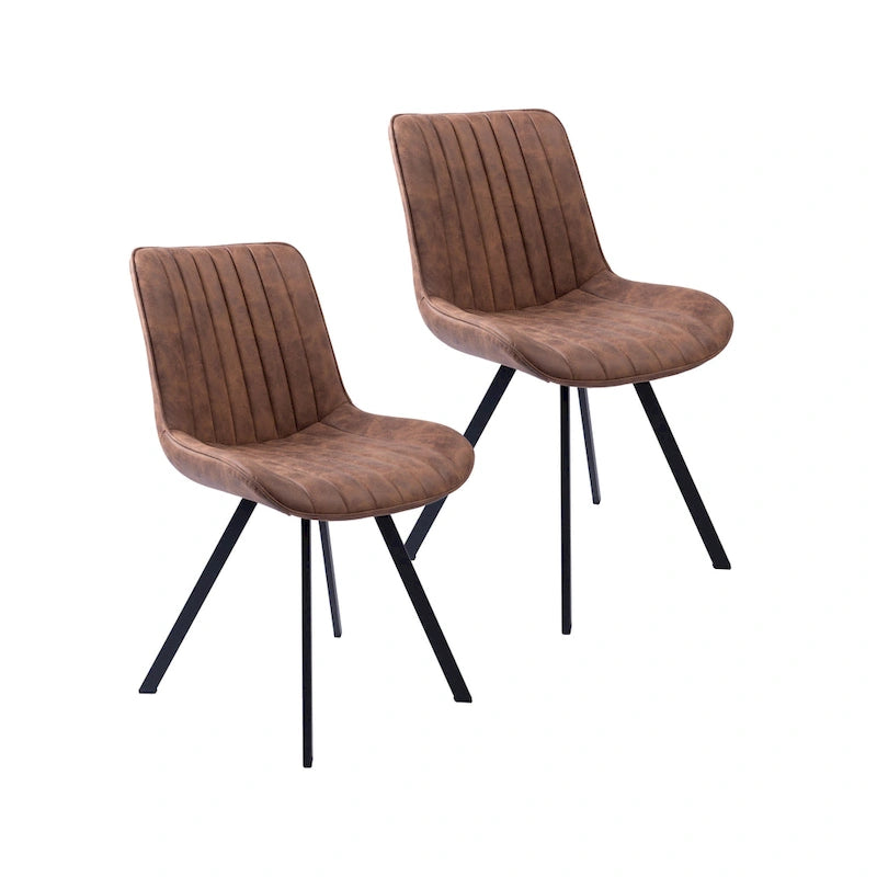 Porthos Home Vue Dining Chairs Set of 2, Microfiber and Metal Legs