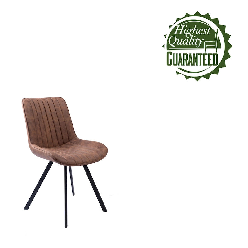 Porthos Home Vue Dining Chairs Set of 2, Microfiber and Metal Legs