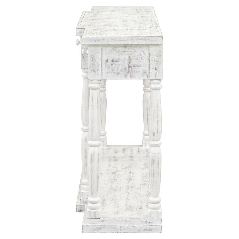 Retro Senior 4-Drawer 1-Shelf Console Table, Classic Entrance Display Table Entryway Table, Storage Sofa Table