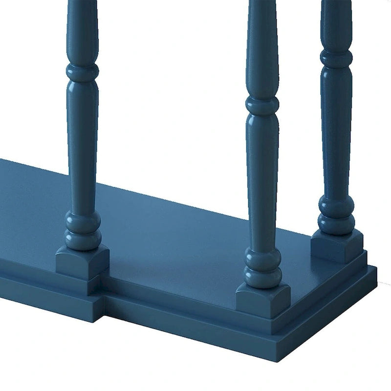 Retro Senior 4-Drawer 1-Shelf Console Table, Classic Entrance Display Table Entryway Table, Storage Sofa Table