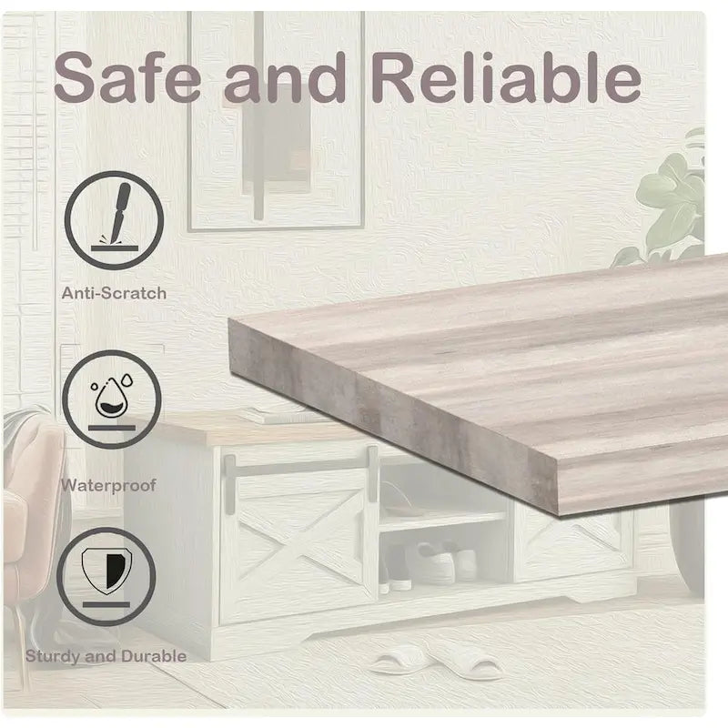 47 Farmhouse Entryway Shoe Bench with Thickened Cushion