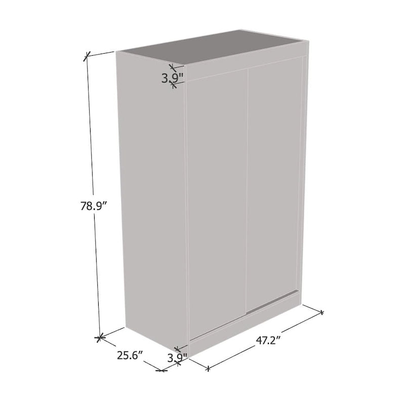 Aria High Gloss 2-door Modern Wardrobe with Mirror