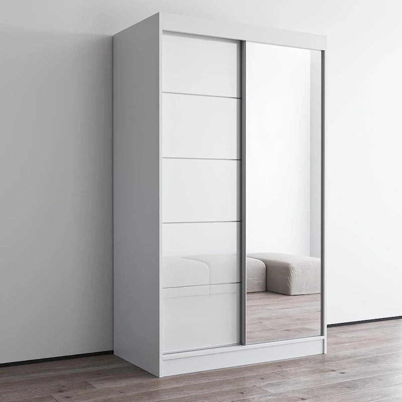 Aria High Gloss 2-door Modern Wardrobe with Mirror