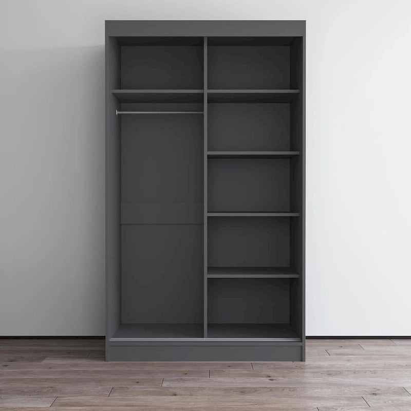 Aria High Gloss 2-door Modern Wardrobe with Mirror