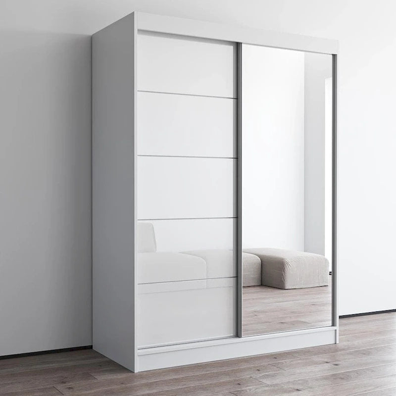 Aria High Gloss 2-door Modern Wardrobe with Mirror