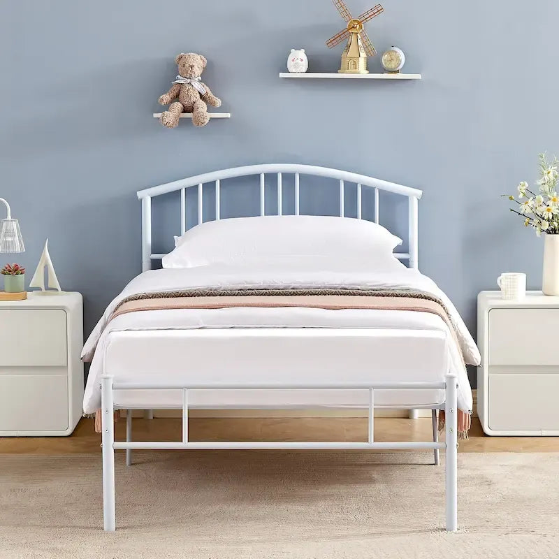 14 Inch Bed Frames Metal Platform Bed with Spindle Headboard Footboard/Mattress Foundation/No Box Spring Needed