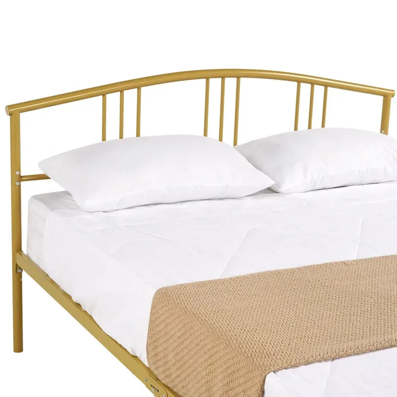 14 Inch Bed Frames Metal Platform Bed with Spindle Headboard Footboard/Mattress Foundation/No Box Spring Needed