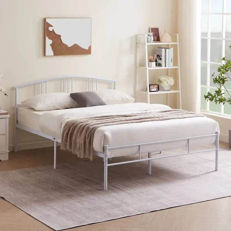 14 Inch Bed Frames Metal Platform Bed with Spindle Headboard Footboard/Mattress Foundation/No Box Spring Needed