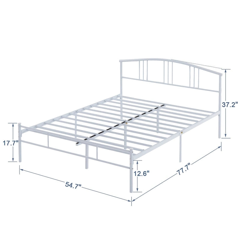 14 Inch Bed Frames Metal Platform Bed with Spindle Headboard Footboard/Mattress Foundation/No Box Spring Needed