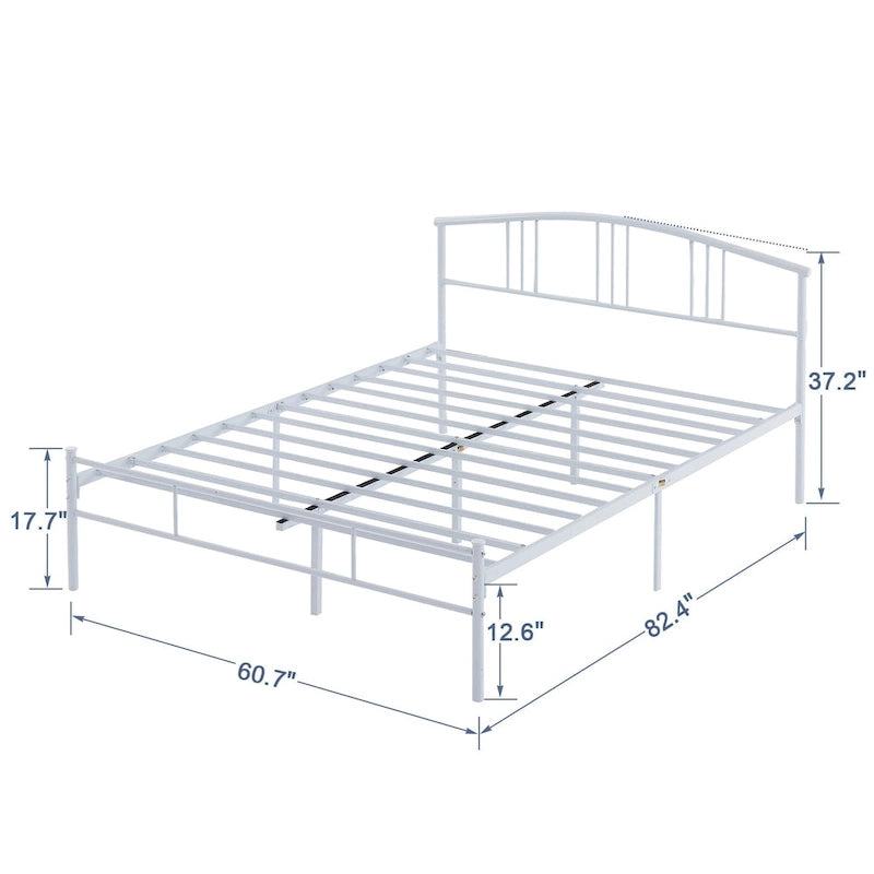 14 Inch Bed Frames Metal Platform Bed with Spindle Headboard Footboard/Mattress Foundation/No Box Spring Needed