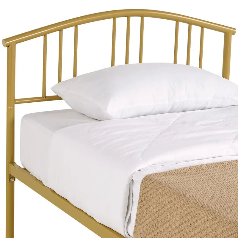 14 Inch Bed Frames Metal Platform Bed with Spindle Headboard Footboard/Mattress Foundation/No Box Spring Needed
