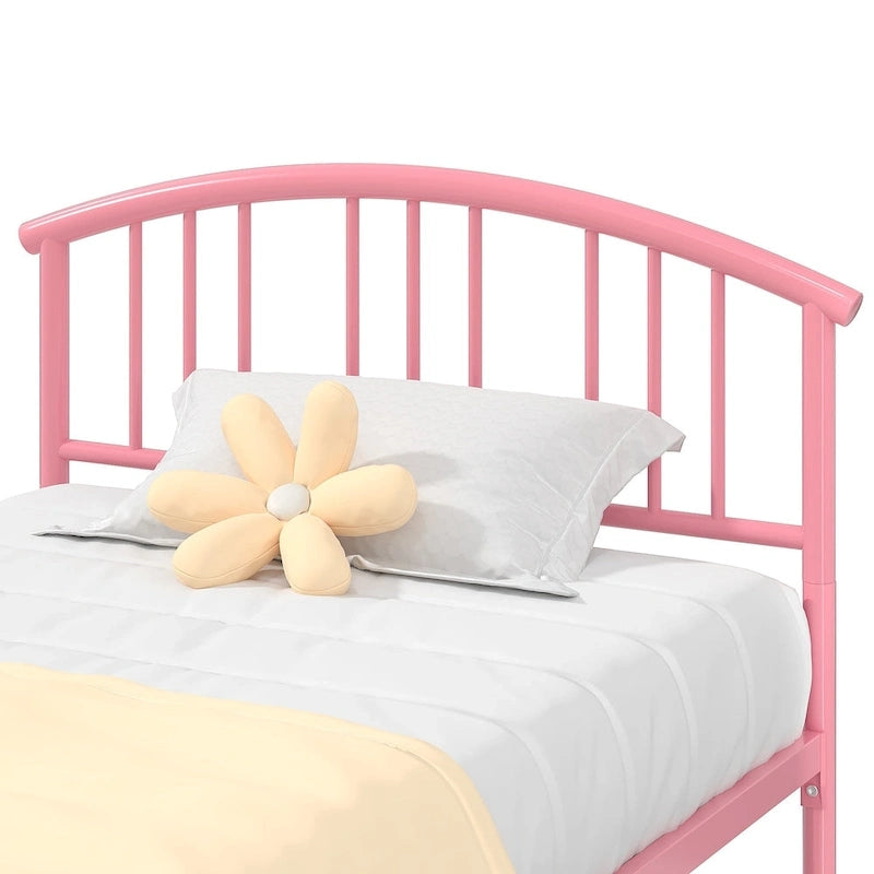 14 Inch Bed Frames Metal Platform Bed with Spindle Headboard Footboard/Mattress Foundation/No Box Spring Needed