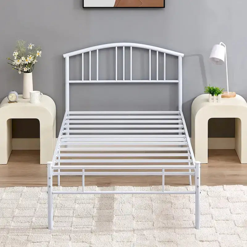 14 Inch Bed Frames Metal Platform Bed with Spindle Headboard Footboard/Mattress Foundation/No Box Spring Needed