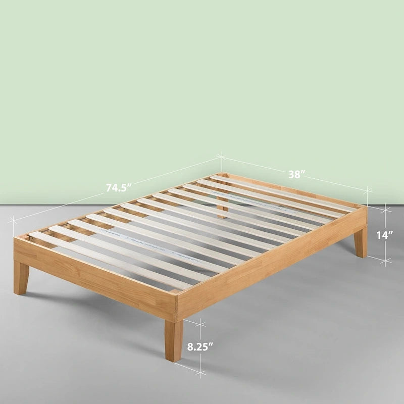Priage by Zinus Deluxe Solid Pine Wood 14-inch Platform Bed