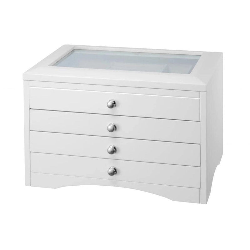 Elegant Elizabeth 3-drawer White Jewelry Box