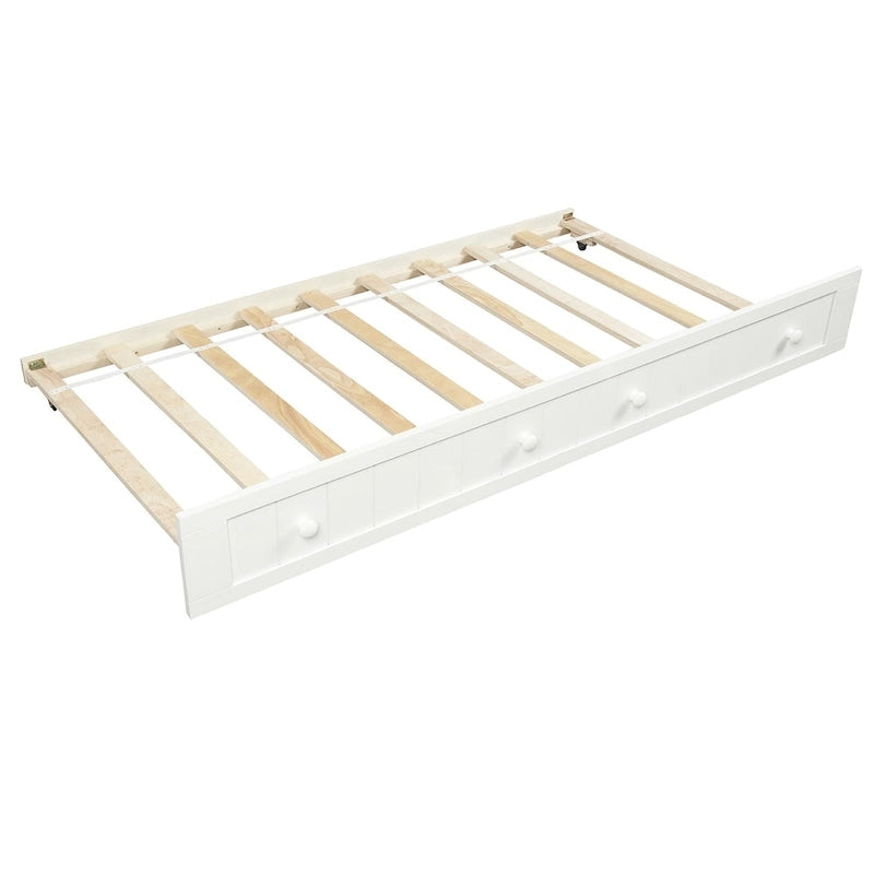 Nestfair Twin Size Wooden Daybed with Trundle Bed