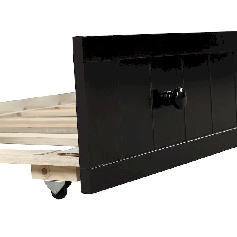 Nestfair Twin Size Wooden Daybed with Trundle Bed