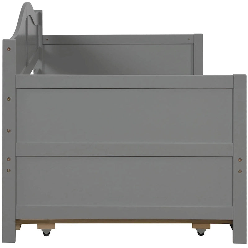 Nestfair Twin Size Wooden Daybed with Trundle Bed