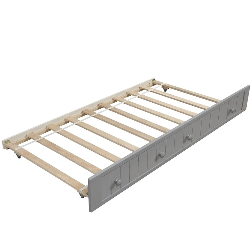 Nestfair Twin Size Wooden Daybed with Trundle Bed