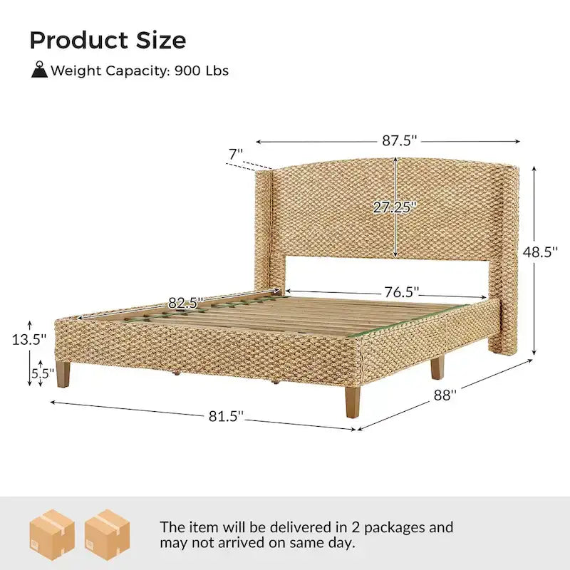 Ludwig Traditional Standard Bed with Wingback Design by HULALA HOME