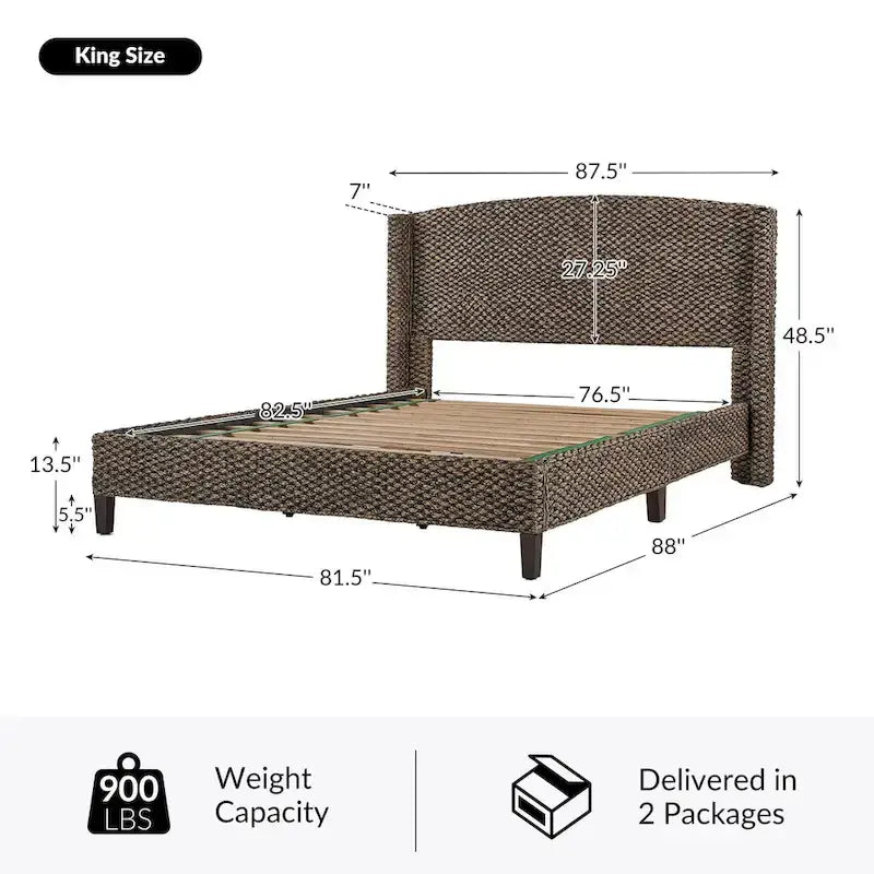 Ludwig Traditional Standard Bed with Wingback Design by HULALA HOME