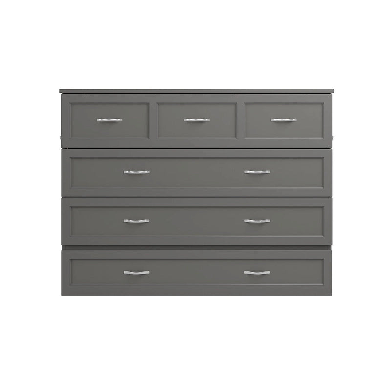 Northfield Full Murphy Bed Chest with Mattress in Grey