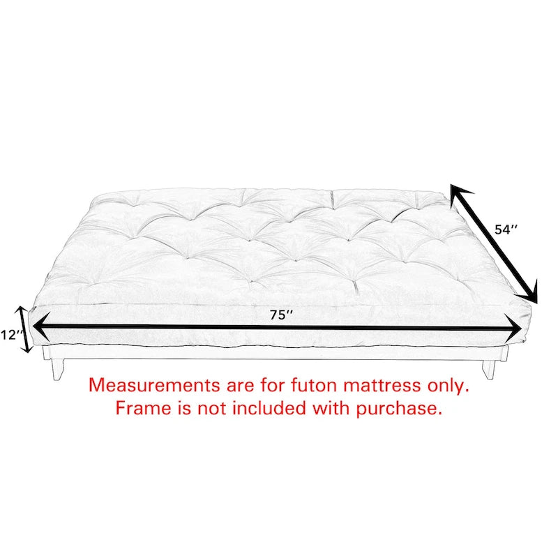 TruPedic Full Granite Grey 12-inch Futon Mattress