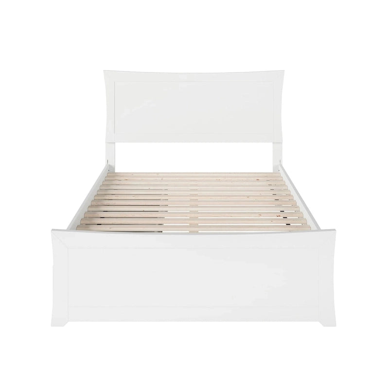 Metro Full Platform Bed and Footboard with 2 Bed Drawers in White
