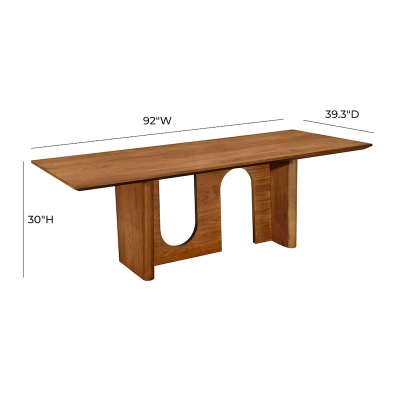 Satra Walnut Rectangular Dining Table - 92W x 39.3D x 30H