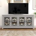 GALANO Calidia 68.2 in. Grey Stone 4-Door Wide TV Stand for TVs up to 75 in. - 68.2L x 17.1W x 29.3H