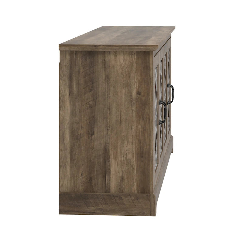 GALANO Calidia 68.2 in. Grey Stone 4-Door Wide TV Stand for TVs up to 75 in. - 68.2L x 17.1W x 29.3H