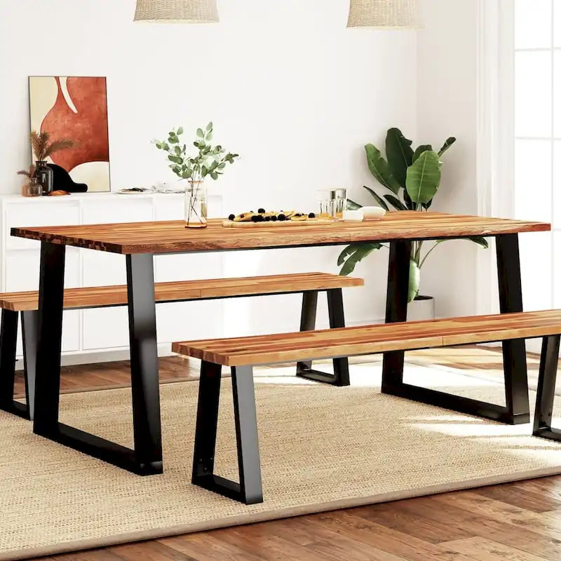 vidaXL Dining Table with Live Edge 78.7x35.4x29.5 Solid Wood Acacia
