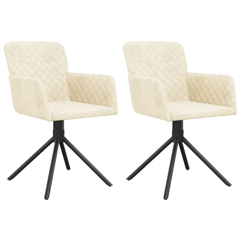 vidaXL Swivel Dining Chairs 2 Pcs Modern Accent Upholstered Side Chair Velvet - 20.3 x 23.2 x 32.9