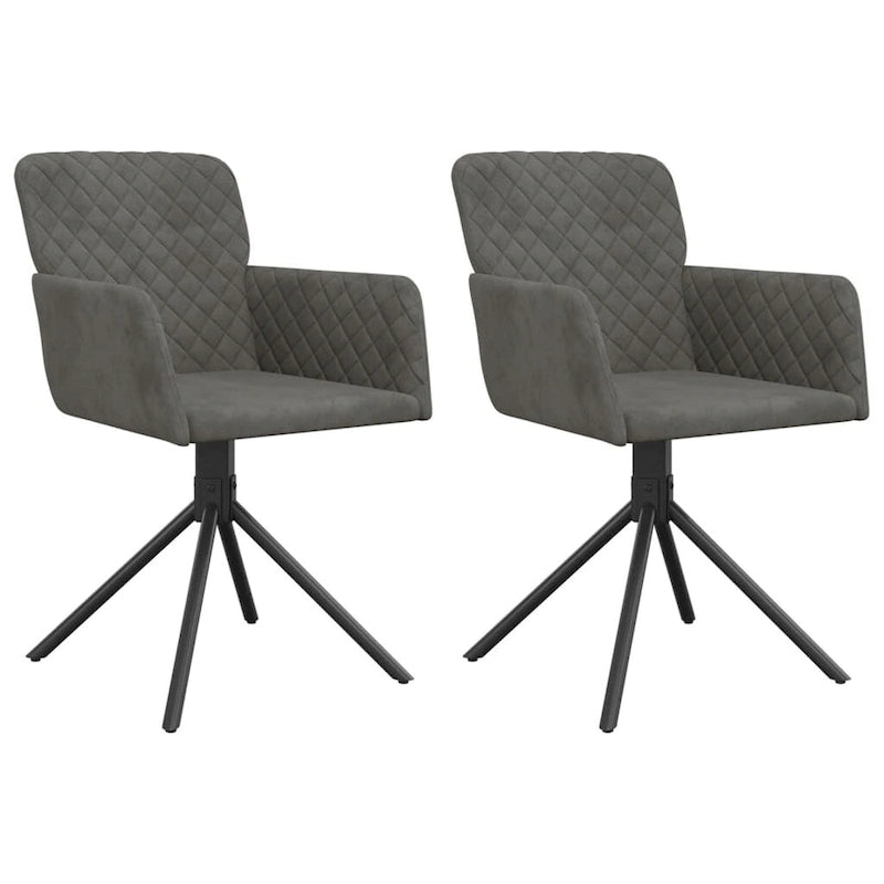 vidaXL Swivel Dining Chairs 2 Pcs Modern Accent Upholstered Side Chair Velvet - 20.3 x 23.2 x 32.9