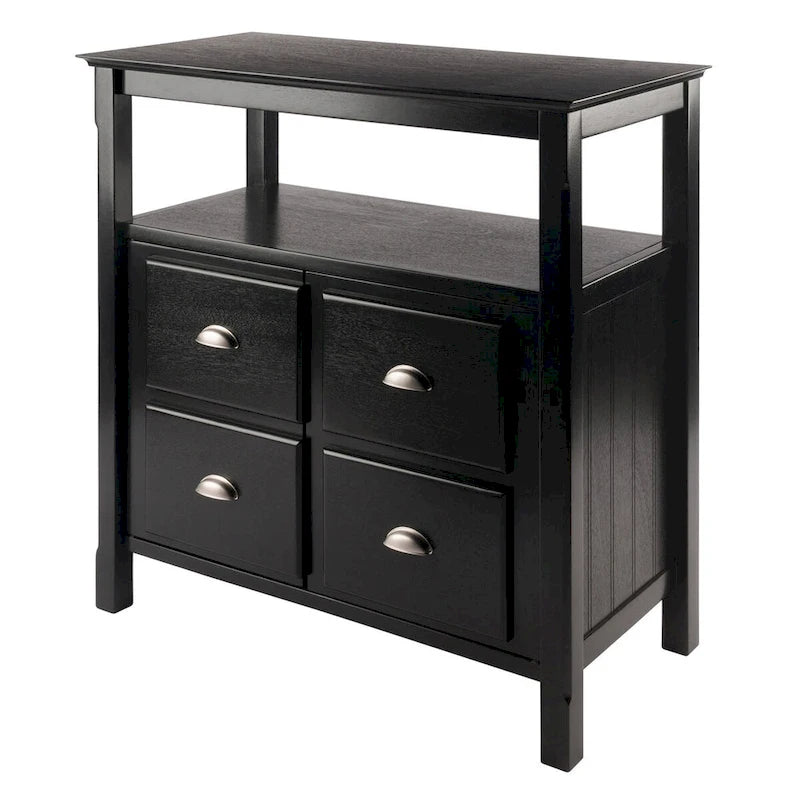 Buffet Cabinet, Black - 36 x 18.03 x 35.98 inches - 36 x 18.03 x 35.98 inches
