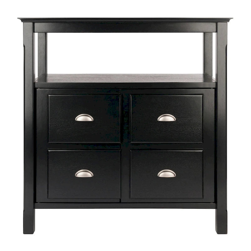 Buffet Cabinet, Black - 36 x 18.03 x 35.98 inches - 36 x 18.03 x 35.98 inches
