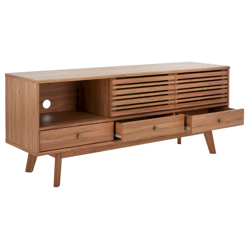 SAFAVIEH Ciera 3-Drawer Entertainment TV Media Stand (65 Flatscreen TV) - 58.7 In. x 15.2 In. x 23.9 In. - 59Wx15Dx24H