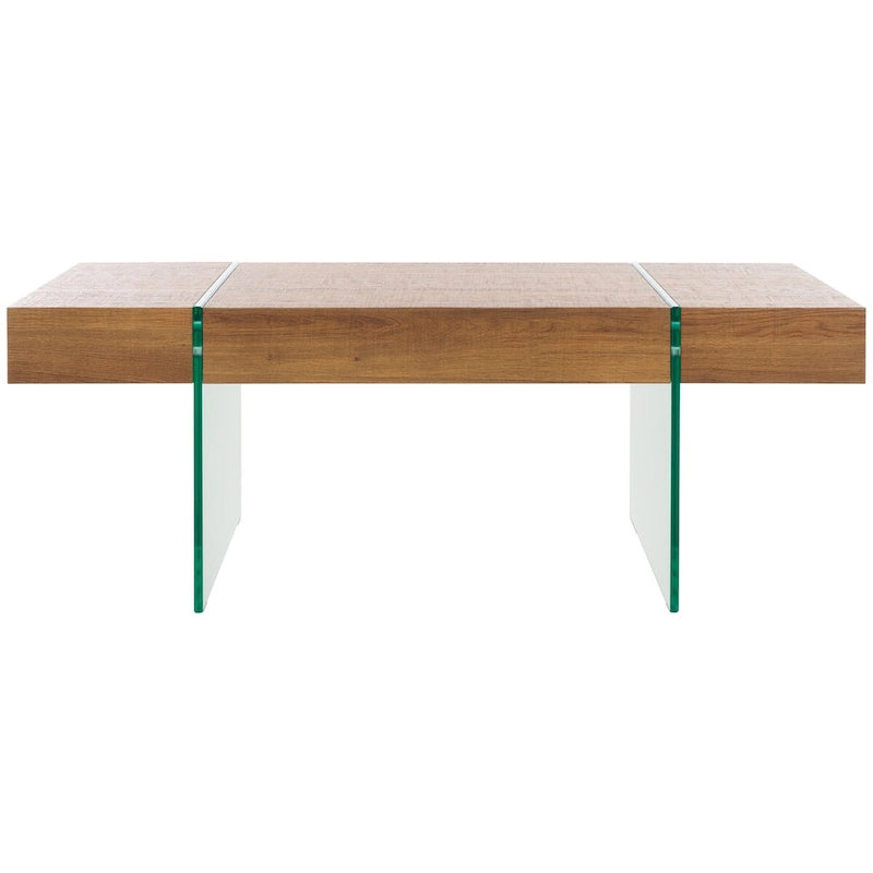 SAFAVIEH Pluma Glass Leg Rectangular Coffee Table - 43.3 W x 23.6 L x 15.7 H - 43Wx24Dx16H