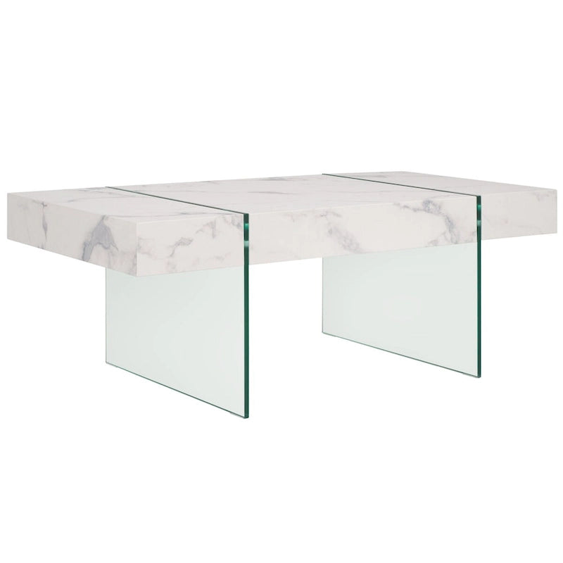 SAFAVIEH Pluma Glass Leg Rectangular Coffee Table - 43.3 W x 23.6 L x 15.7 H - 43Wx24Dx16H