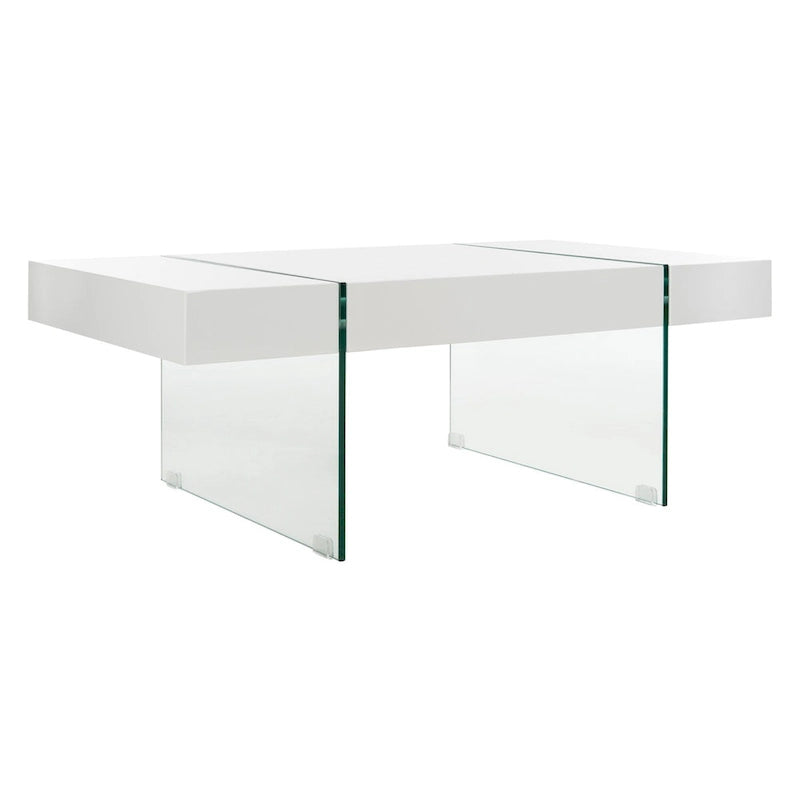 SAFAVIEH Pluma Glass Leg Rectangular Coffee Table - 43.3 W x 23.6 L x 15.7 H - 43Wx24Dx16H