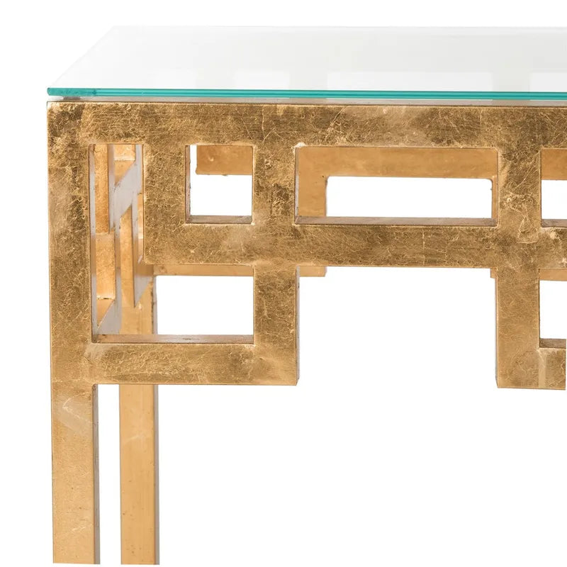 SAFAVIEH Porfiria Antique Gold Leaf End Table - 16 x 12 x 20.5 - 16Wx12Dx21H