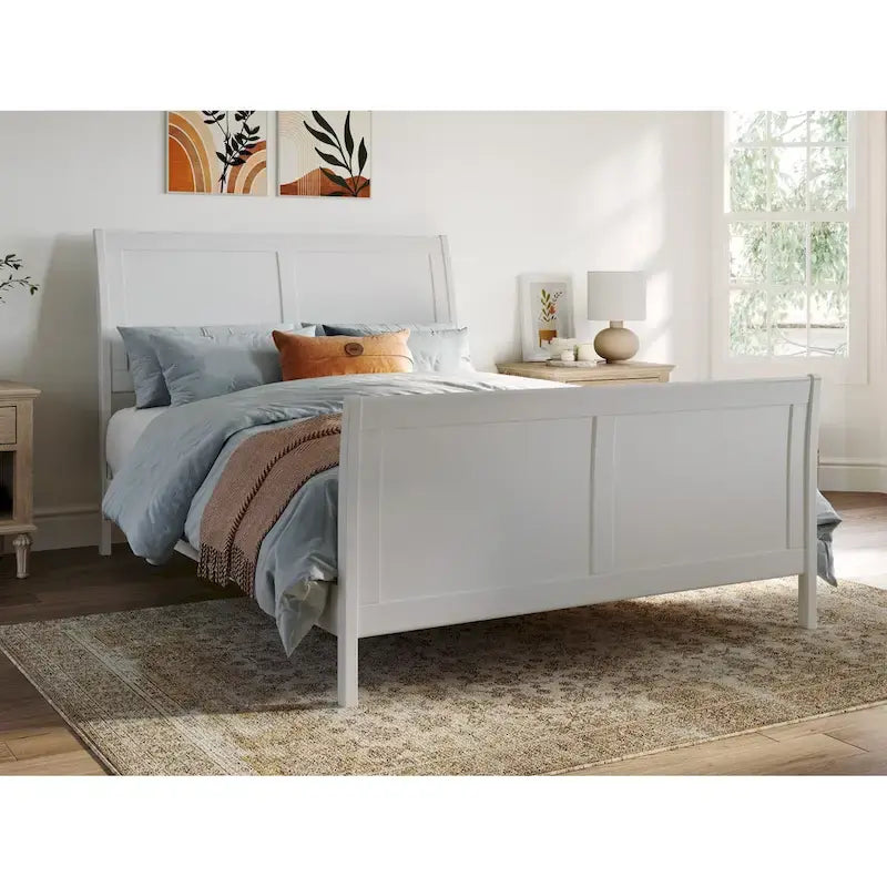AFI, Portland Solid Wood Low Profile Platform Bed with Matching Footboard