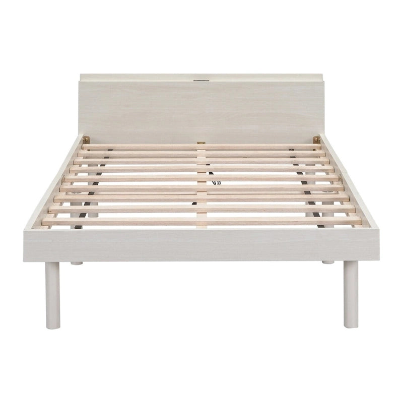 Modern Design Twin Size Platform Bed Frame with Built-in USB Ports